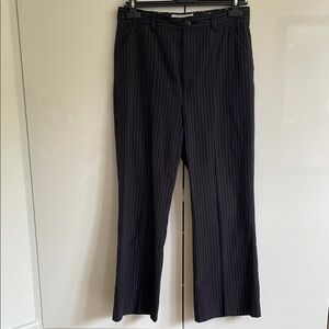THE GREAT. Black Pinstripe Ankle Pants